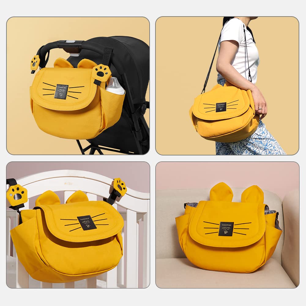 Sac Organisateur Poussette – Motif Chat | 7 Compartiments